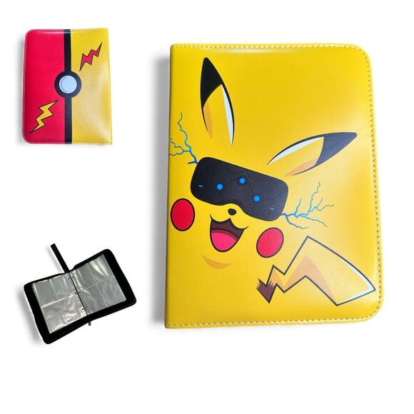 Pokemon Theme Card Binder 4 Pocket 7x9.5in Zip Album for Trading Cards TCG - Picture 1 of 9
